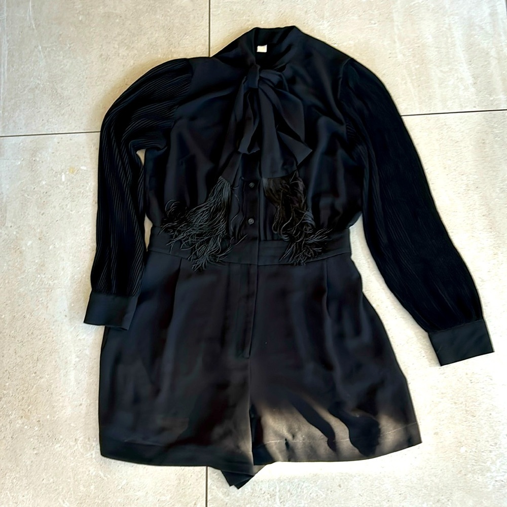 Michael Kora Black Shorts Jumpsuit